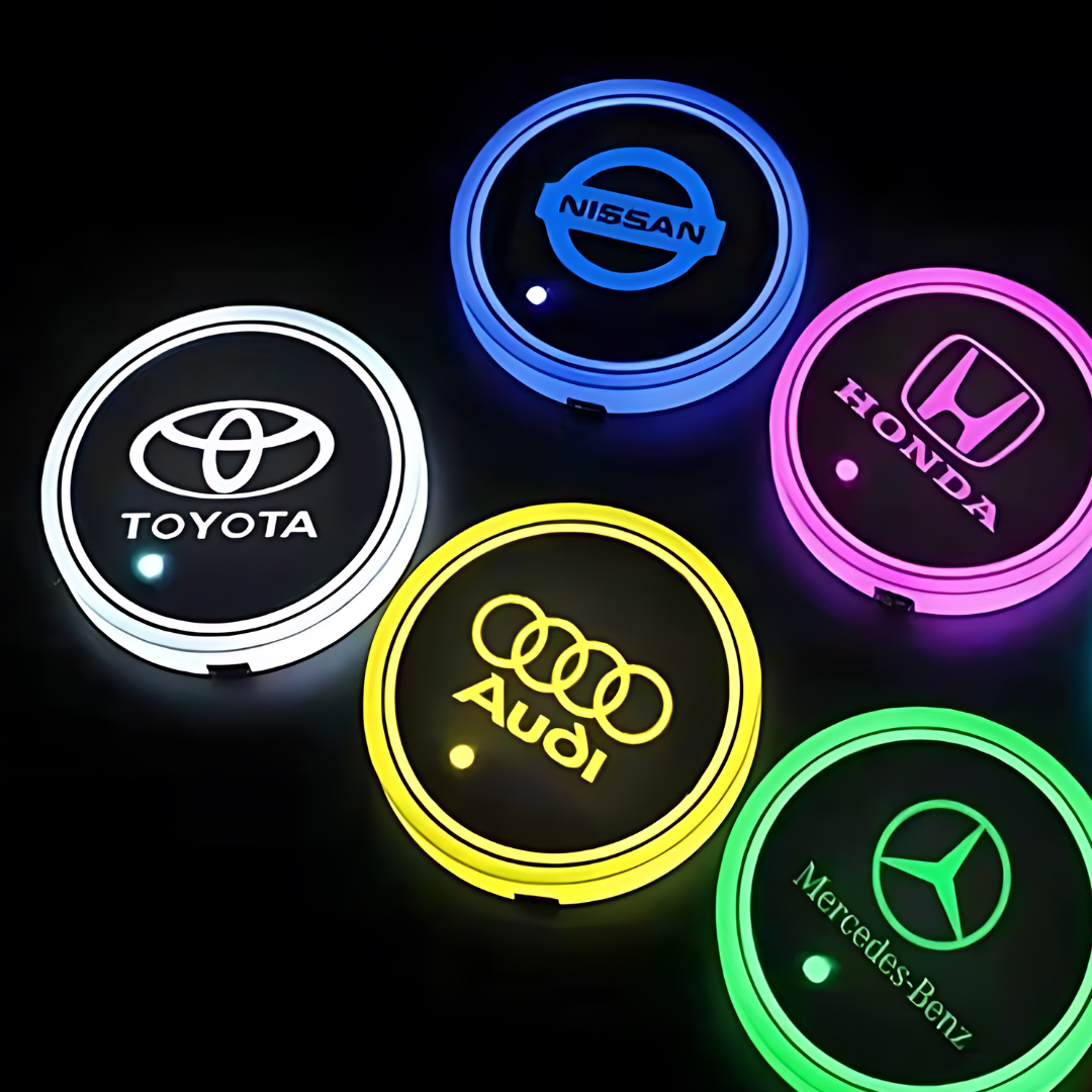 1+1 OFFERT · AUJOURD'HUI · LumiCoasters™ · Porte-gobelets lumineux pour voiture