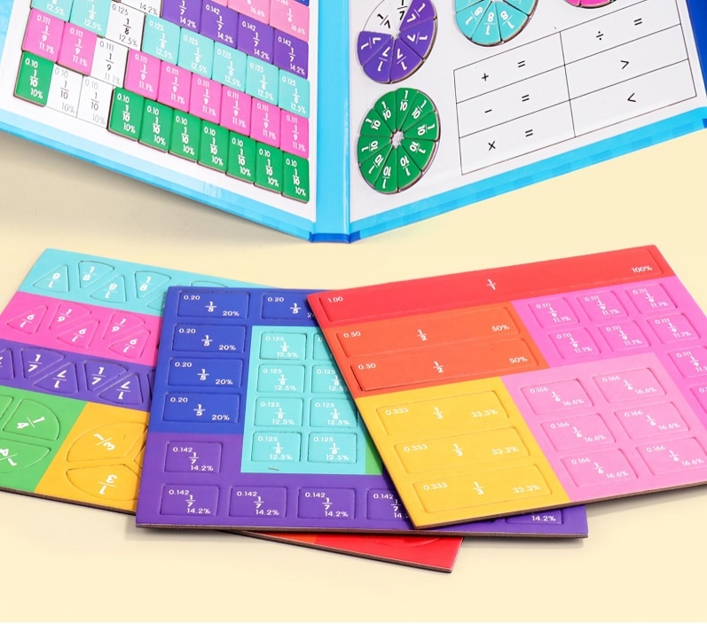 50% DE RABAIS TEMPORAIRE | PuzzlePie™ | Livre de puzzles de nombres fractionnaires magnétiques
