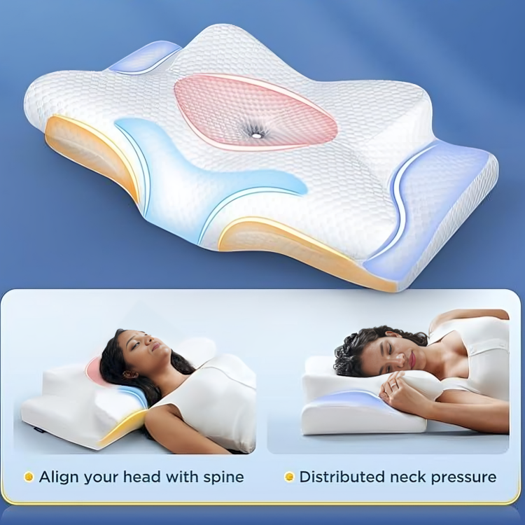 50 % DE REMISE TEMPORAIRE | ComfortPro™ | Coussin de soutien cervical orthopédique en mousse à mémoire
