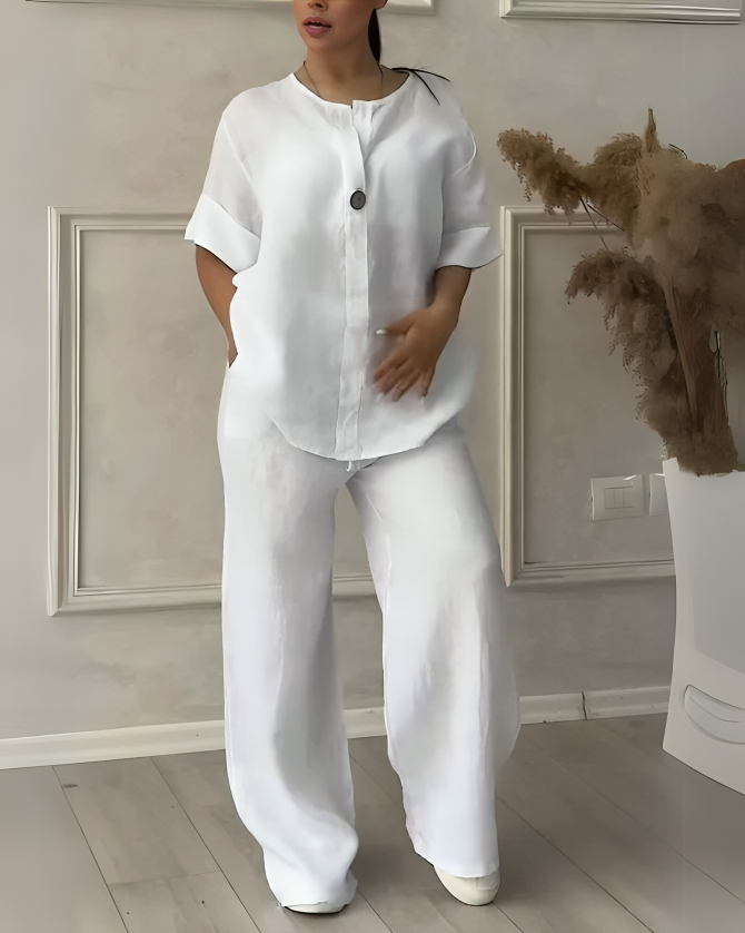 50% DE REMISE TEMPORAIRE | Yara™ | Ensemble en lin élégant pour femmes