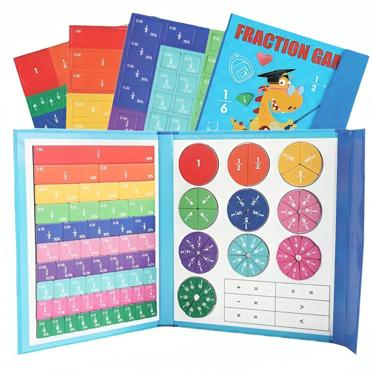 50% DE RABAIS TEMPORAIRE | PuzzlePie™ | Livre de puzzles de nombres fractionnaires magnétiques