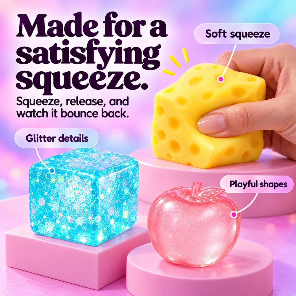 -50 % · OFFRE LIMITÉE · SqueezeSoft™ · Jouets sensoriels antistress