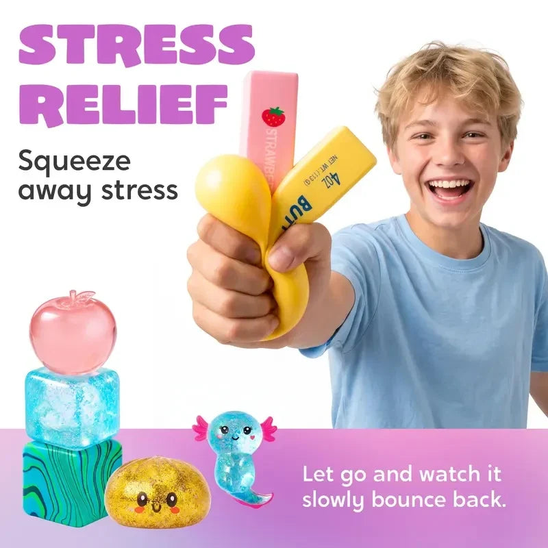 -50 % · OFFRE LIMITÉE · SqueezeSoft™ · Jouets sensoriels antistress