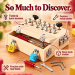 -50 % · OFFRE LIMITÉE · LockLearn™ · Coffret Montessori de vissage et serrures