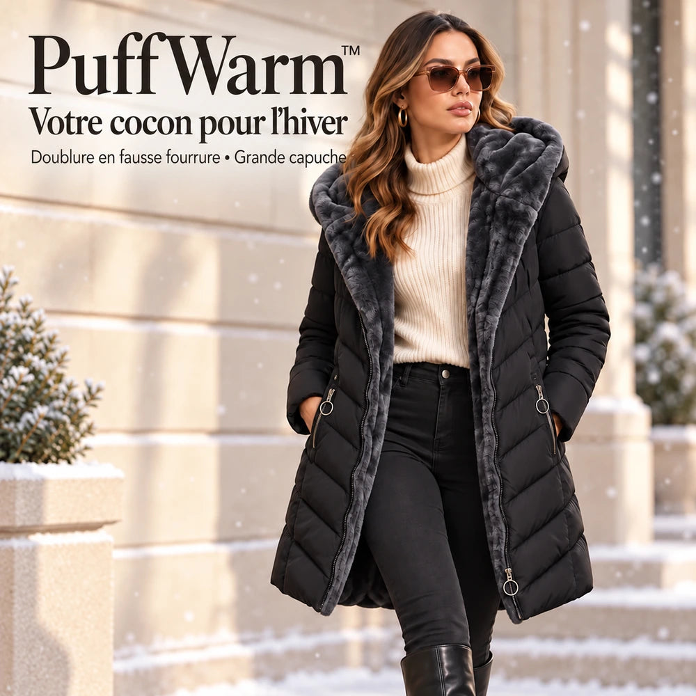 PuffWarm™, manteau d’hiver à doublure douce en fausse fourrure