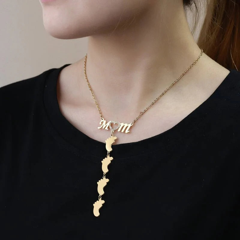 50% DE REMISE TEMPORAIRE | LittleSteps™ | Collier de nom de pied de bébé personnalisé