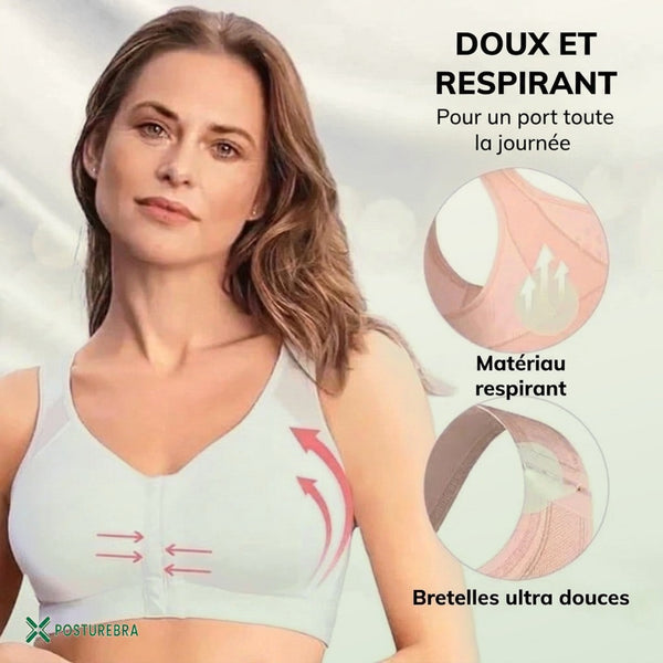 PostureBra blanc, tissu doux et respirant