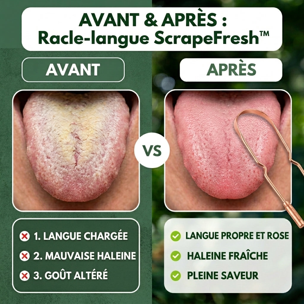 -50 % · OFFRE LIMITÉE · ScrapeFresh™ · Gratte-langue