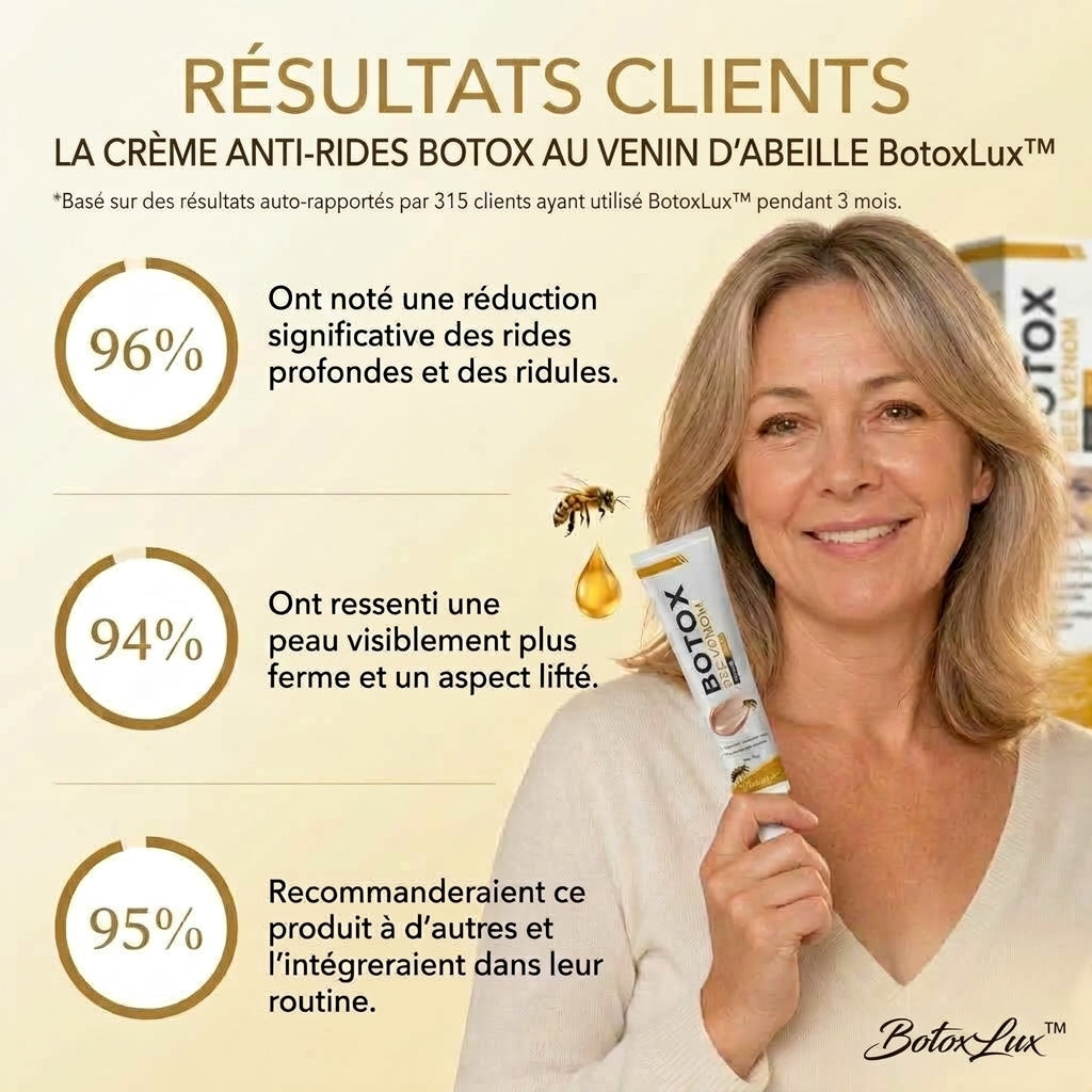 1+1 OFFERT · AUJOURD'HUI · BotoxLux™ · Crème au venin d’abeille