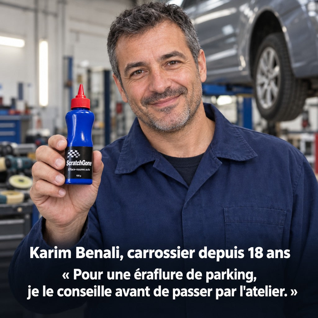 Karim Benali, carrossier, recommande ScratchGone pour les éraflures de parking