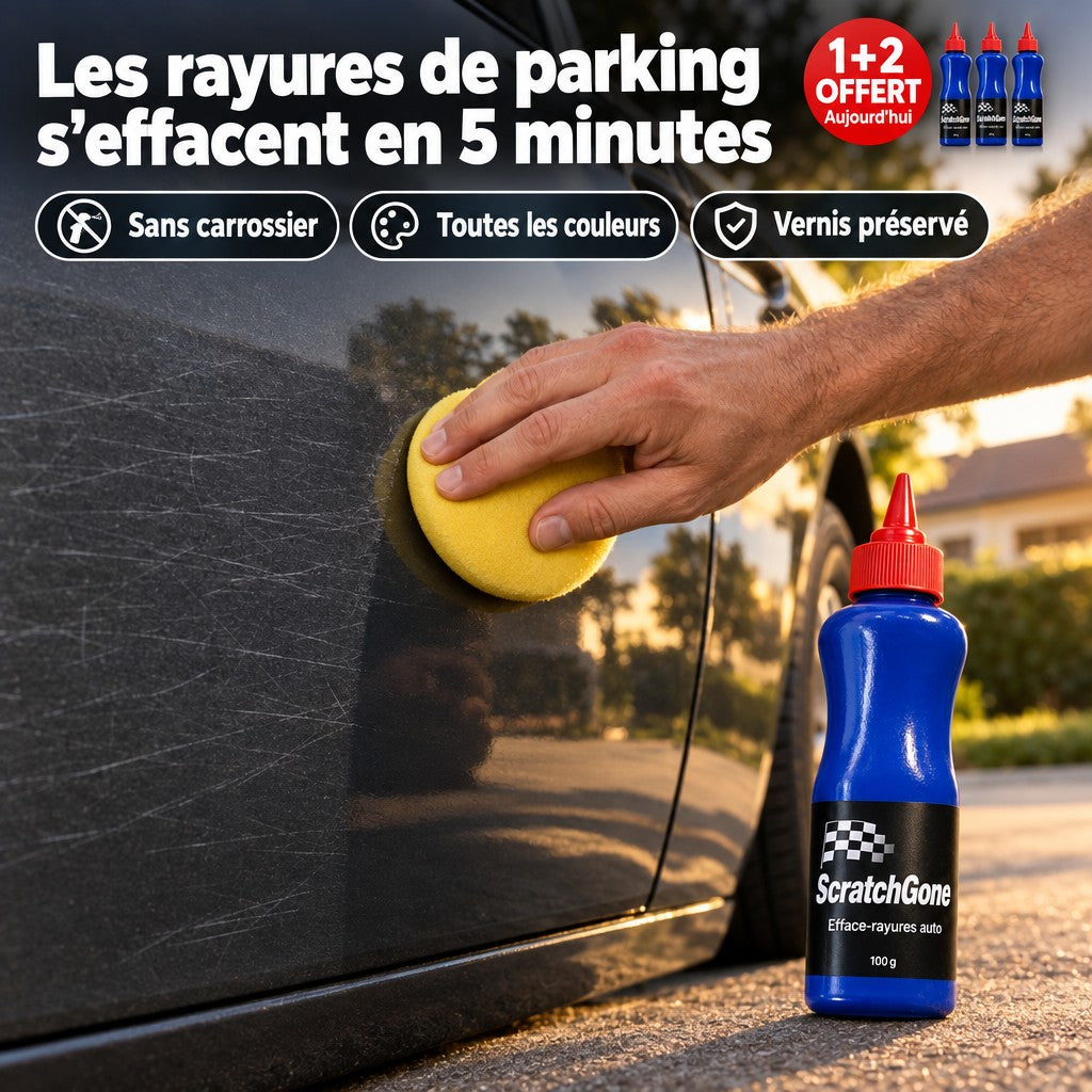 ScratchGone : les rayures de parking s'effacent en 5 minutes, offre 1+2 offert