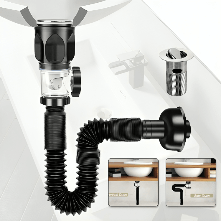 50% RABATT TEMPORÄR | DrainPro™ | Geruchsneutrales Teleskop-Abflussrohr - MODLIA