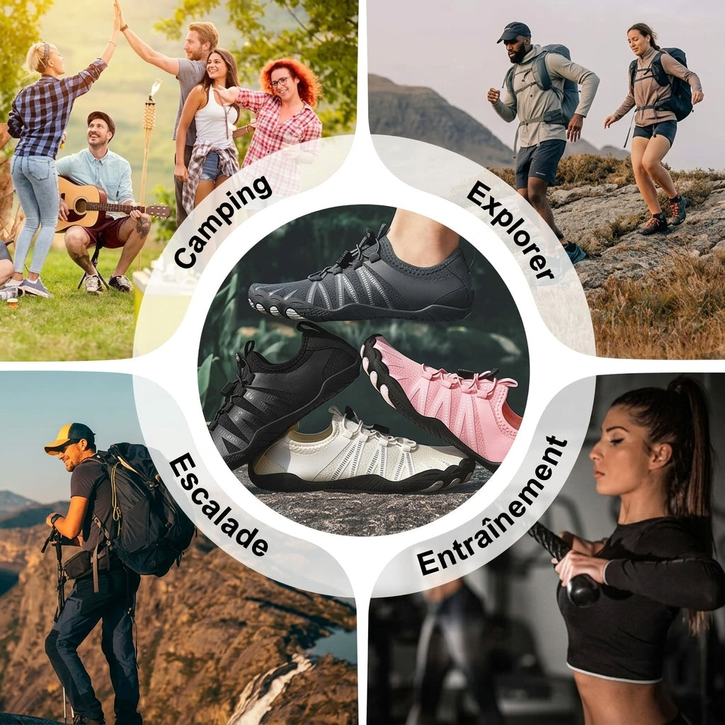 -50 % · OFFRE LIMITÉE · BareTrek™ · Chaussures minimalistes antidérapantes