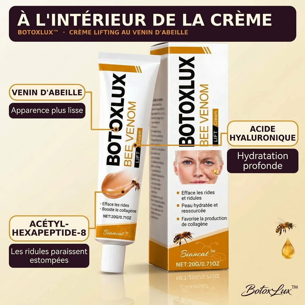 1+1 OFFERT · AUJOURD'HUI · BotoxLux™ · Crème au venin d’abeille