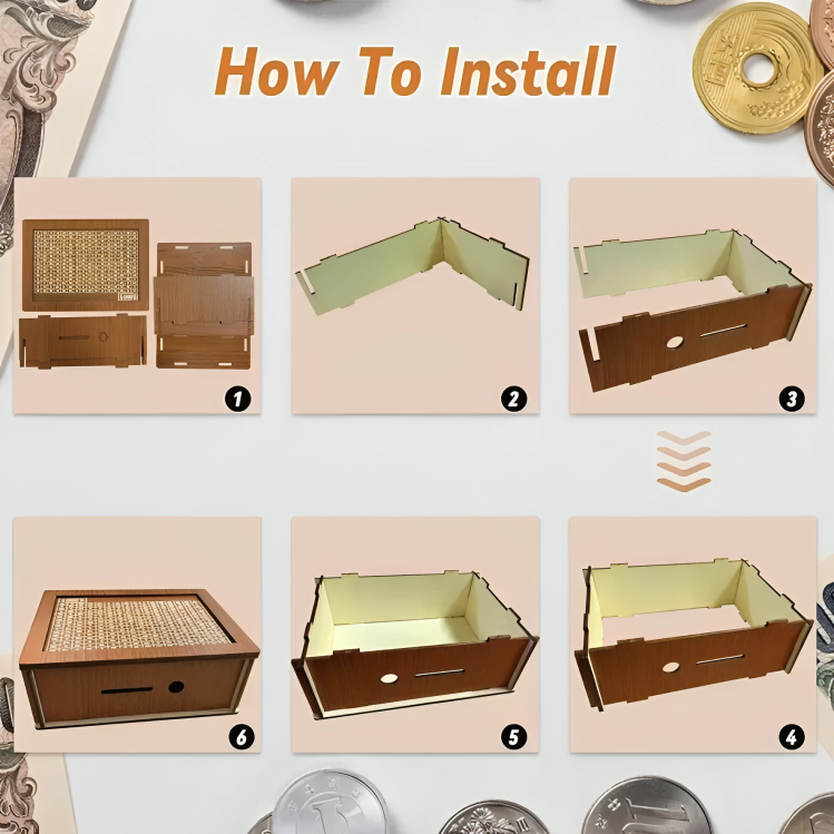 1 + 1 GRATUIT AUJOURD'HUI | WealthBox™ | Tirelire en bois